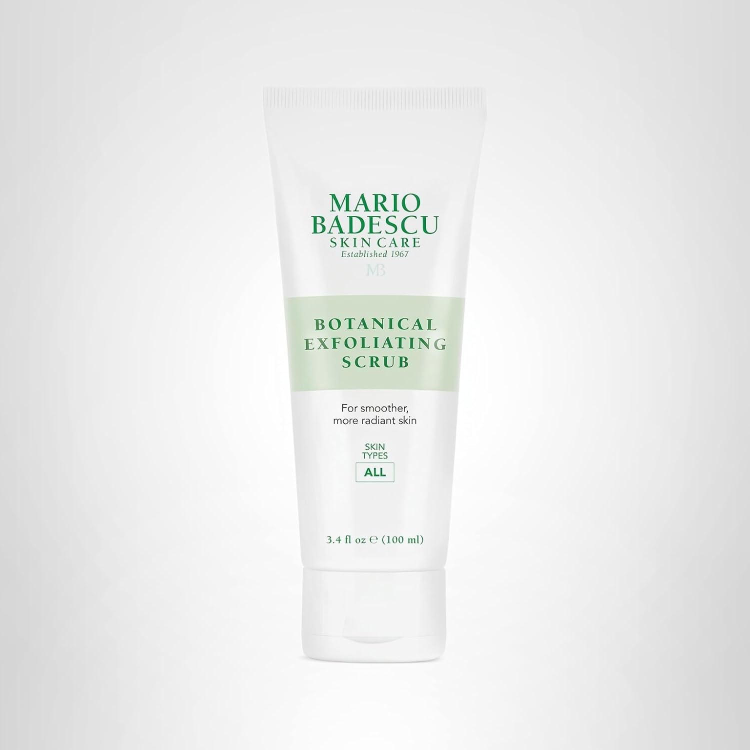Mario Badescu Botanical Exfoliating Scrub For All Skin Types, Face Scrub With Ivory Palm Seeds & Green Tea Extract, Gentle Exfoliating Face Wash, 3.4 Fl Oz