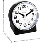 Tinload 4.3" No Ticking Analog Alarm Clock,Silent Readable For Seniors,Easy To Set,Gradual Rise Alarm,Big Numbers,On/Off Switch On Side,Gentle Wake,Snooze,Lighted On Demand,Battery Operated,Black