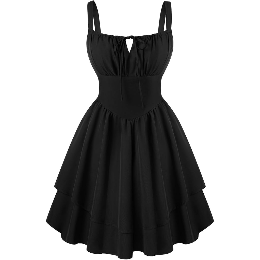 Scarlet Darkness Corset Mini Dress For Women Teens 2026 Summer Ruffle Sundress Graduation Homecoming Dresses