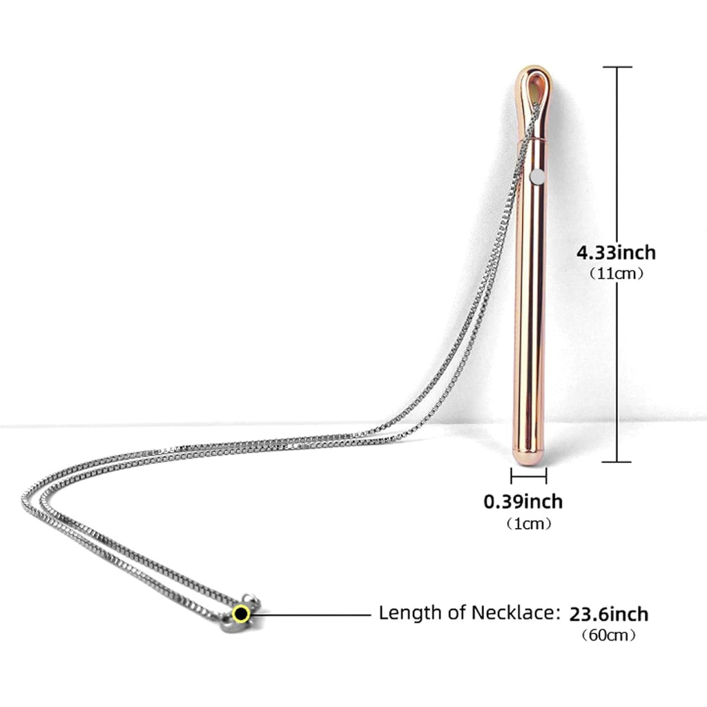 Rose Gold Necklaces for Women Long Pendant Necklace with Adjustable Chain Necklace Extender, Rechargeable Necklace Jewelry for Women Trendy
