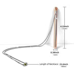 Rose Gold Necklaces for Women Long Pendant Necklace with Adjustable Chain Necklace Extender, Rechargeable Necklace Jewelry for Women Trendy