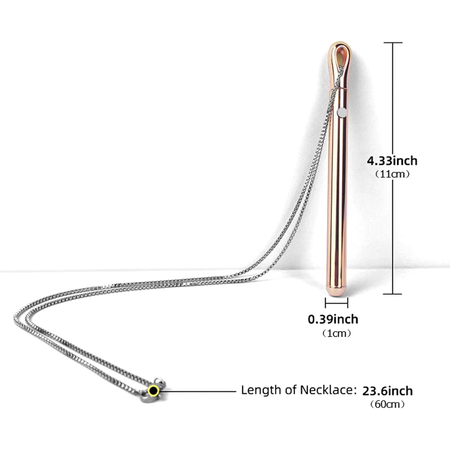 Rose Gold Necklaces for Women Long Pendant Necklace with Adjustable Chain Necklace Extender, Rechargeable Necklace Jewelry for Women Trendy