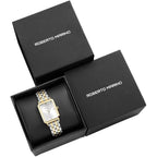 Roberto Marino Rm1982 Women’S Luxury Watch Rectangular Gold – Japanese Quartz Movement, Vintage Stainless Steel Design, Silver Dial, Elegant Dress Timepiece, 3Atm Water Resistant – Reloj Para Mujer