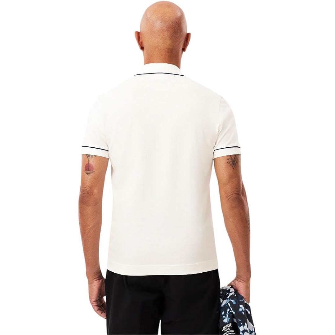 Lacoste Mens Regular Fit Paris Contrast Stretch Piqué Polo Shirt