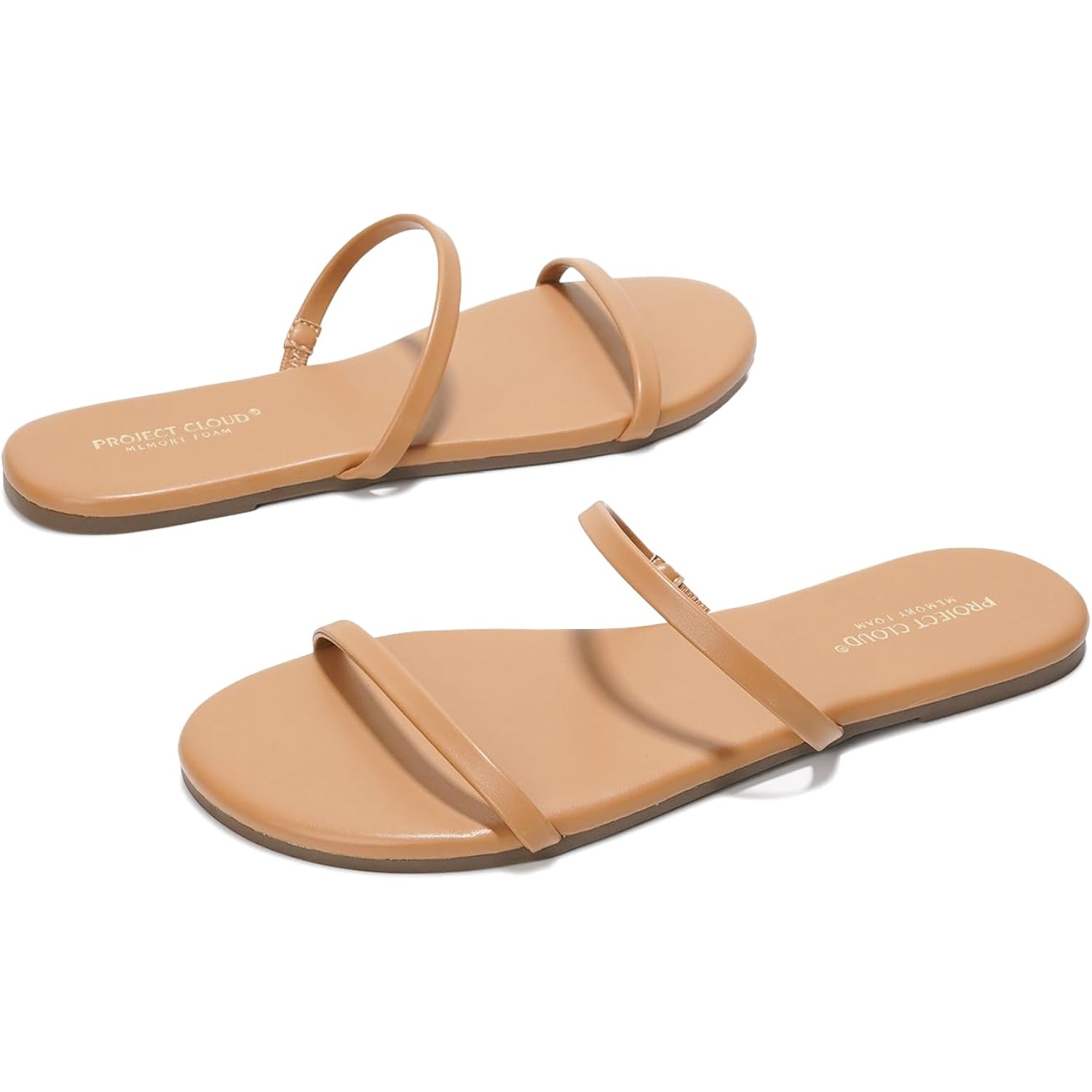 Project Cloud Summer Sandals For Women 2026 - Memory Foam Insole And Eco-Crafted Leather Beach Flip Flops For Women - Non Slip And Lightweight Double Strap Womens Sandals (Transition)