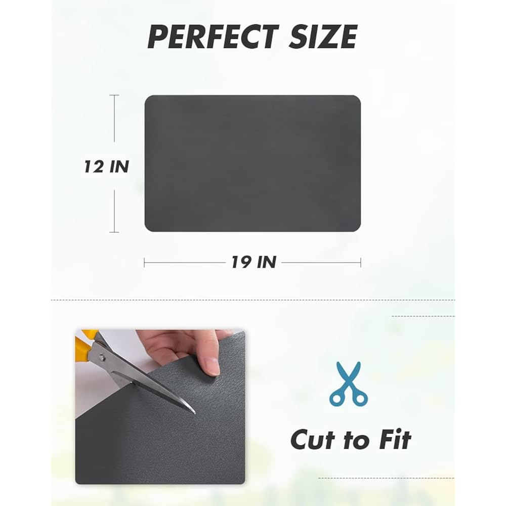 Amoami Coffee Mat Dish Drying Mat For Kitchen Counter-Bar Accessories, Hide Stain, Rubber Backed, Absorbent, Fit Under Coffee Maker, Espresso Machine, Pot, Dish Rack, 12"X19", Dark Grey