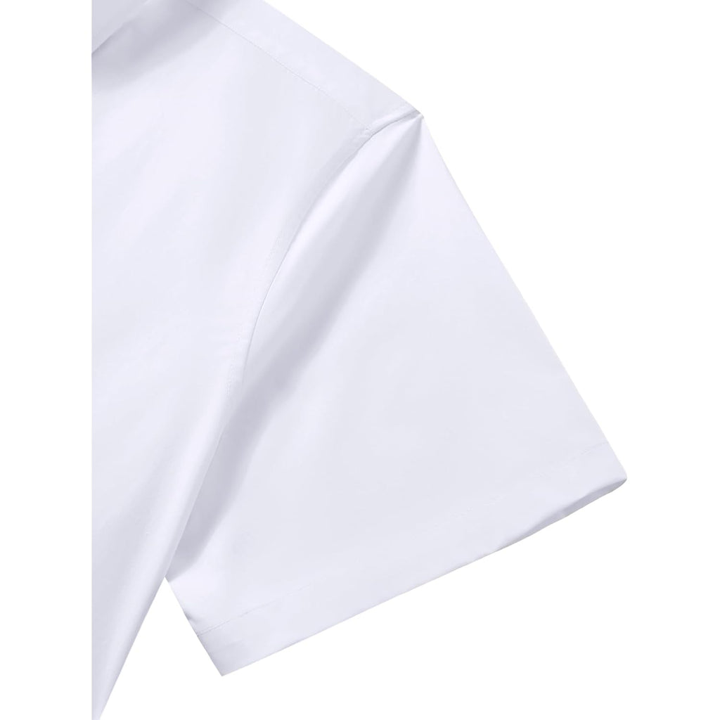 Mens Short Sleeve Dress Shirts Regular Fit Stain Shield Button Down Shirt Casual Business Wedding Stretch Formal Shirt