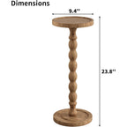 Small Side Table, Rubberwood‌ Drink Table For Small Spaces, Solid Wood Pedestal Coffee Tables, Round End Tables For Living Room, Sofa Couch, Bedroom, Corners, And Office (Brown, 9.4 Inch)