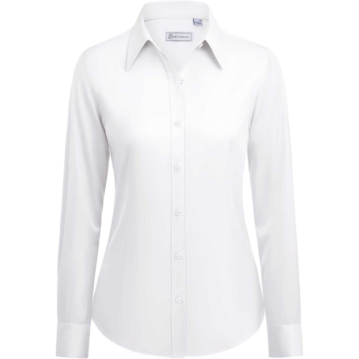 Button Down Shirts for Women: Wrinkle Free Long Sleeve Classic Fit Collared Dress Shirt Solid Formal Office