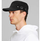 Army Cadet Cap for Men Women Military Flat Top Cap Unisex Basic Baseball Cap Black