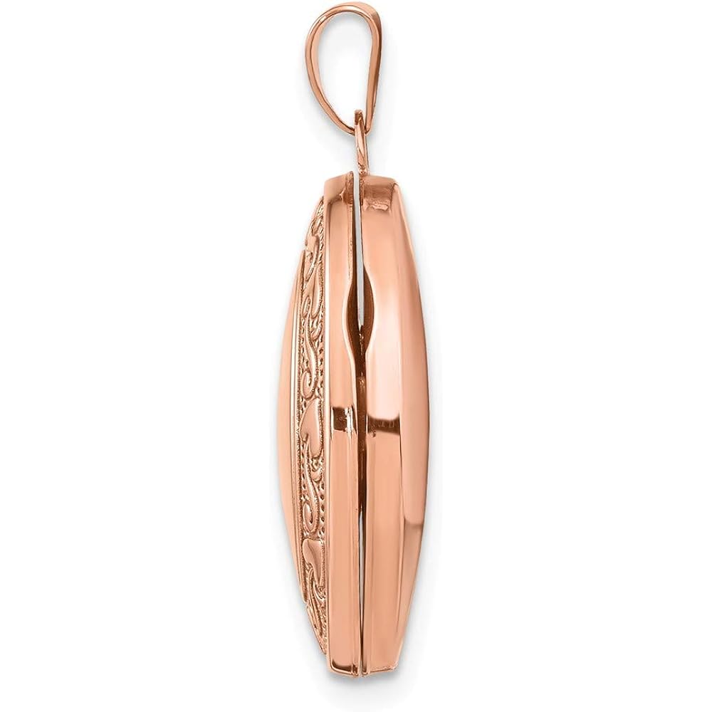 Solid 14K Rose Gold 21mm Oval Locket