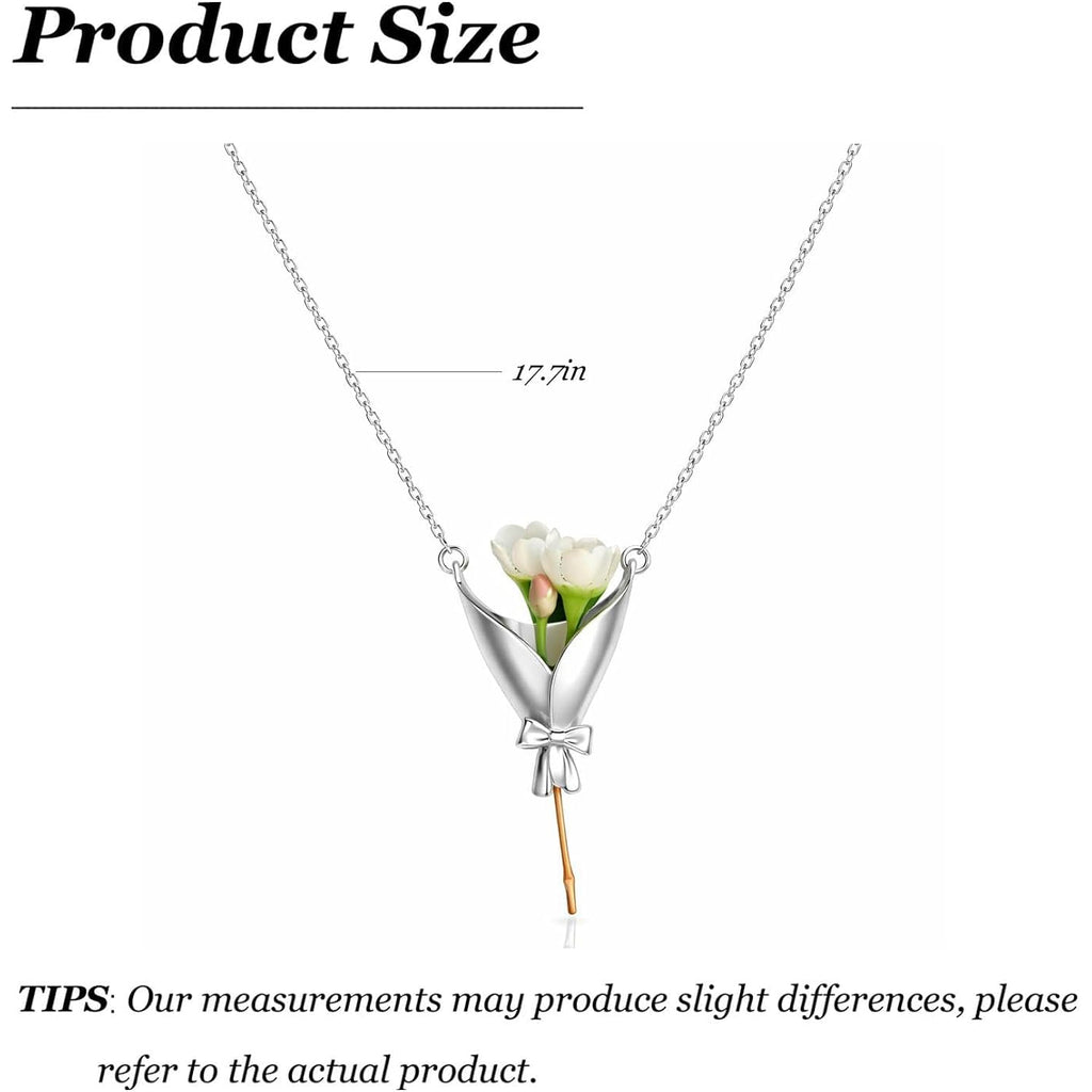 Flower Holder Necklace DTY Flower Vase Pendant Floral Bouquet Accessores for Women Graduation Prom Wedding Outfit Elegant Jewelry