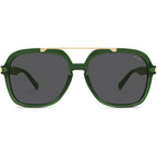 SOJOS Big Trendy Polarized Aviator Sunglasses for Women Men, 80s 90s Retro Square Aviators Sun Glasses SJ2672 Dark Green/Grey