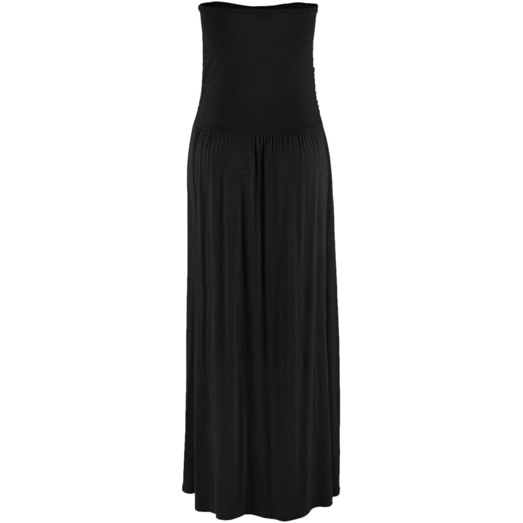 Alaster Queen Women’S Strapless Bandeau Summer Long Floral Dress Off Shoulder Beach Maxi Dress With Pockets