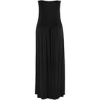 Alaster Queen Women’S Strapless Bandeau Summer Long Floral Dress Off Shoulder Beach Maxi Dress With Pockets