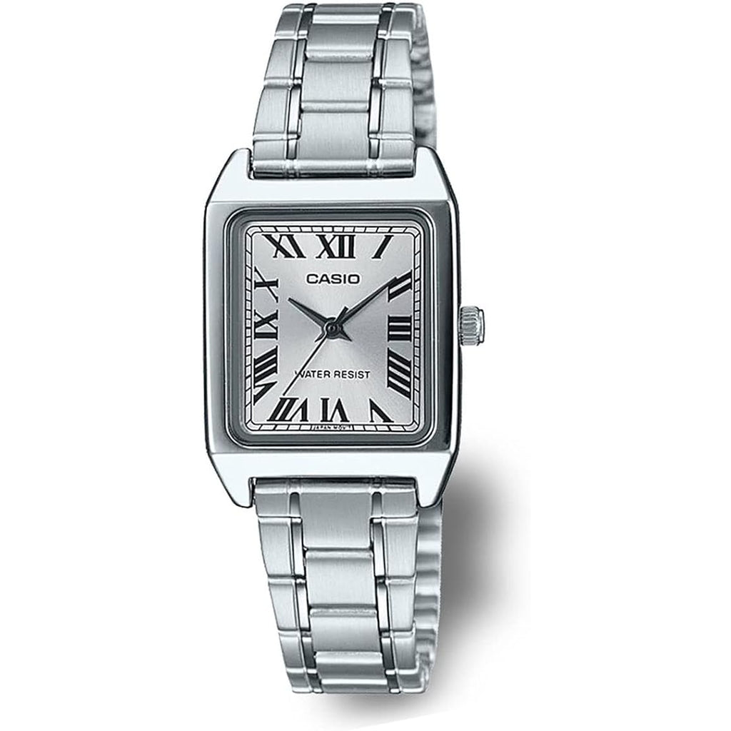 Casio Ltp-V007D-7B Women'S Rectangular Stainless Steel Roman White Dial Dress Watch