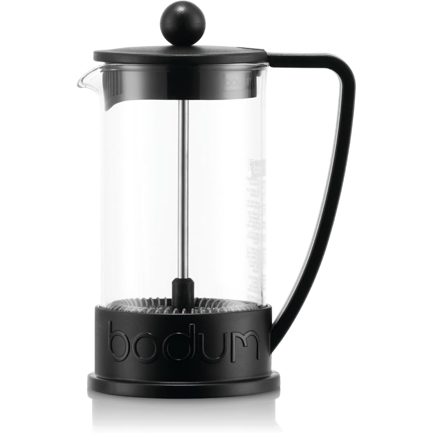 Bodum 12oz Brazil French Press Coffee Maker, High-Heat Borosilicate Glass, Black - Made in Portugal