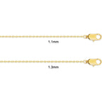 Gacimy Chain Necklace for Women, 14K Gold Plated/Silver Tone Cable Chain for Women, 1.1/1.3mm Thin Dainty Necklace Chains 16-24 Inch