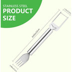 2-in-1 Stainless Steel Fruit Cutter, Watermelon Slicer with Fork, Dual Head Watermelon Fork Slicer Tool for Cubes, Fruit Knife with Round Handle for Home Kitchen, Picnic & Party (1Pack)