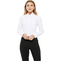 Button Down Shirt Women Long Sleeve Blouse Oxford Shirt Classic-Fit Cotton Tops Wrinkle Resistant (2Xs-3Xl)
