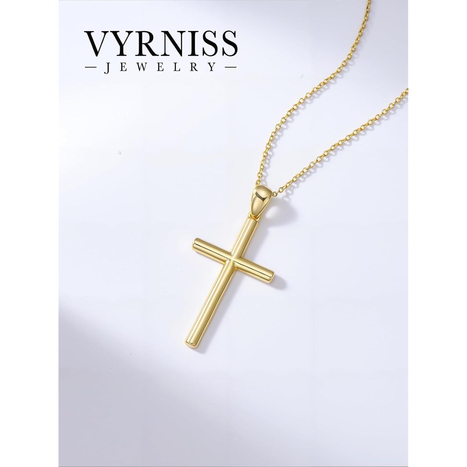 18K Gold Cross Pendant for Women Gold Cross Necklace 18K Gold Jewelry Religious Gift