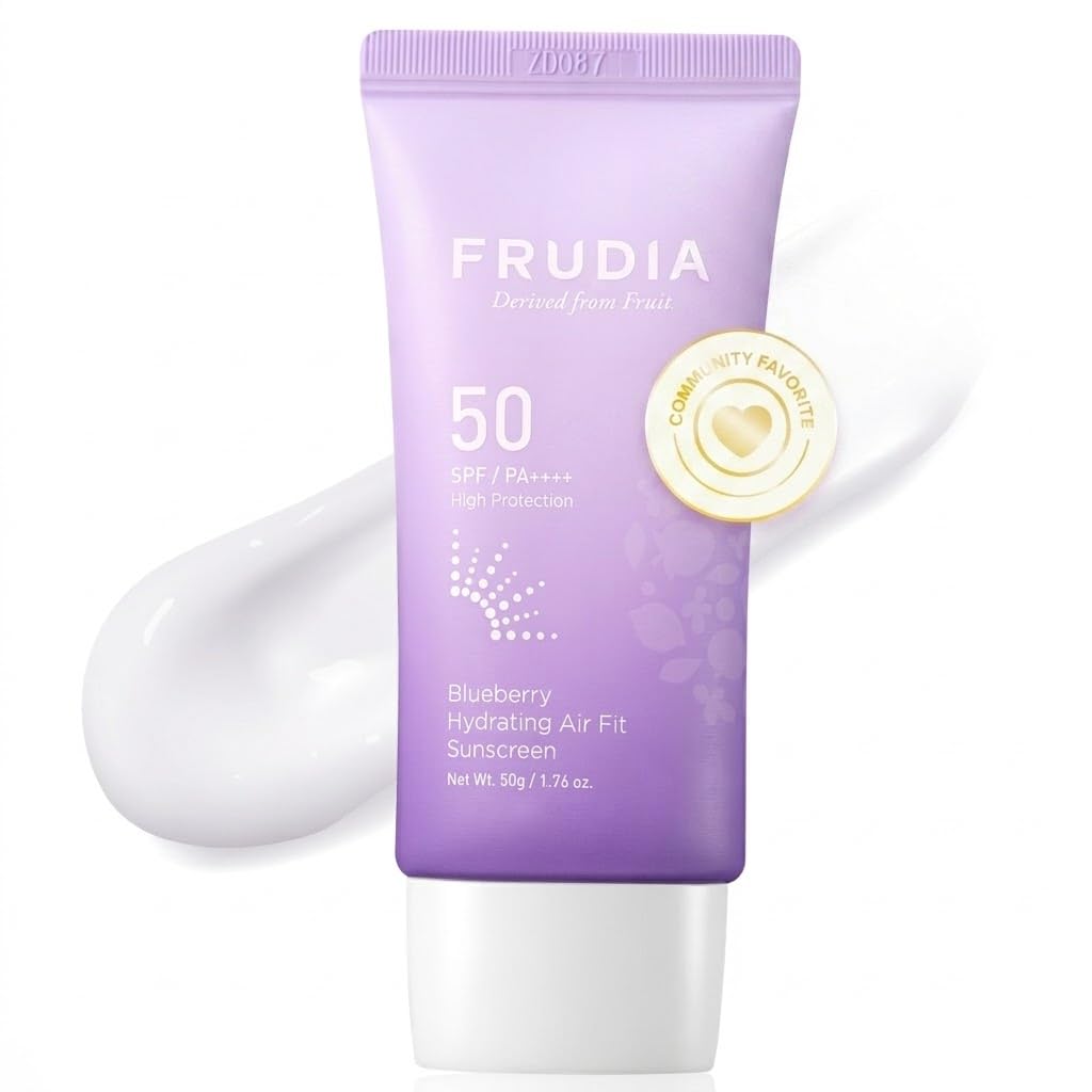 Frudia Blueberry Hydrating Air Fit Sunscreen Spf 50 Pa++++, 1.76 Oz | Noncomedogenic, Ultra Lightweight Broad Spectrum Korean Face Sunscreen With Triple Hyaluronic Acid, & Panthenol