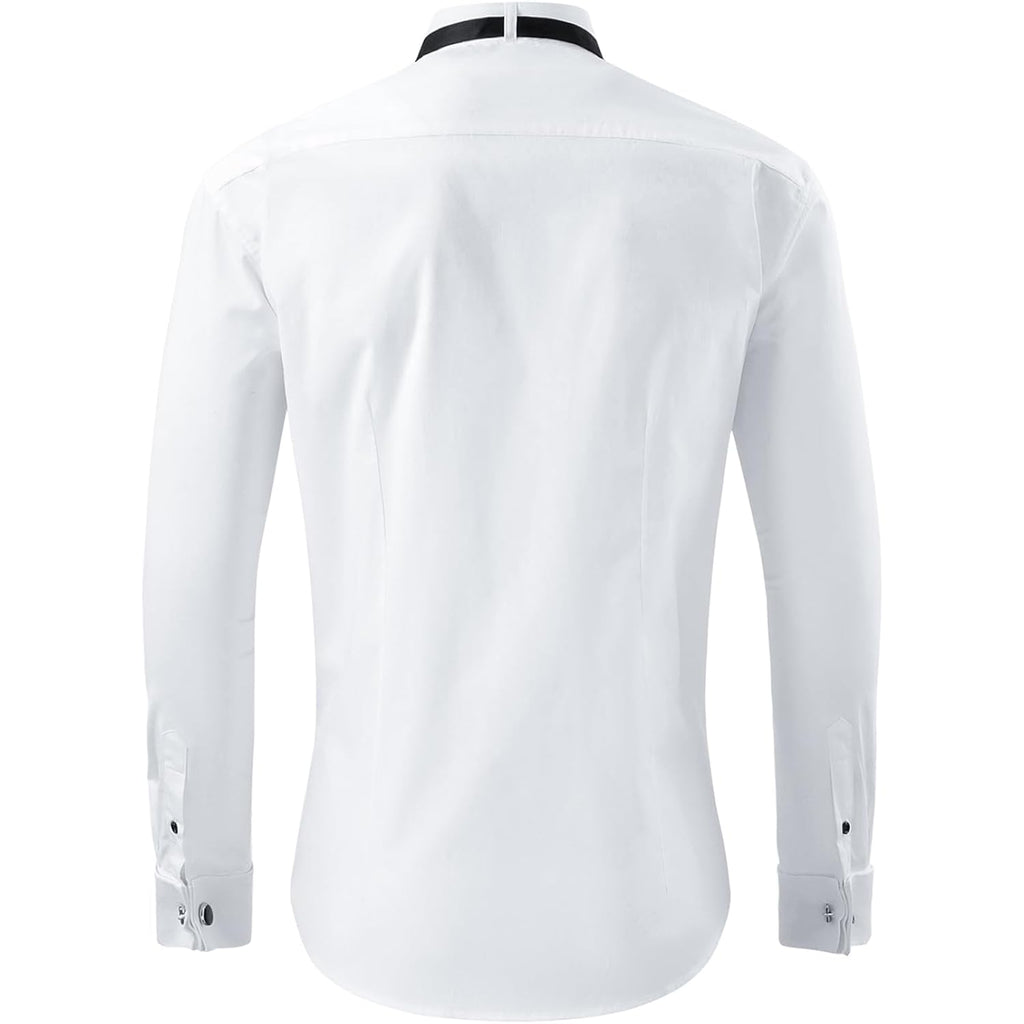 Gollnwe Tuxedo Shirts For Men Wing Collar French Cuff With Cufflinks And Bow Tie