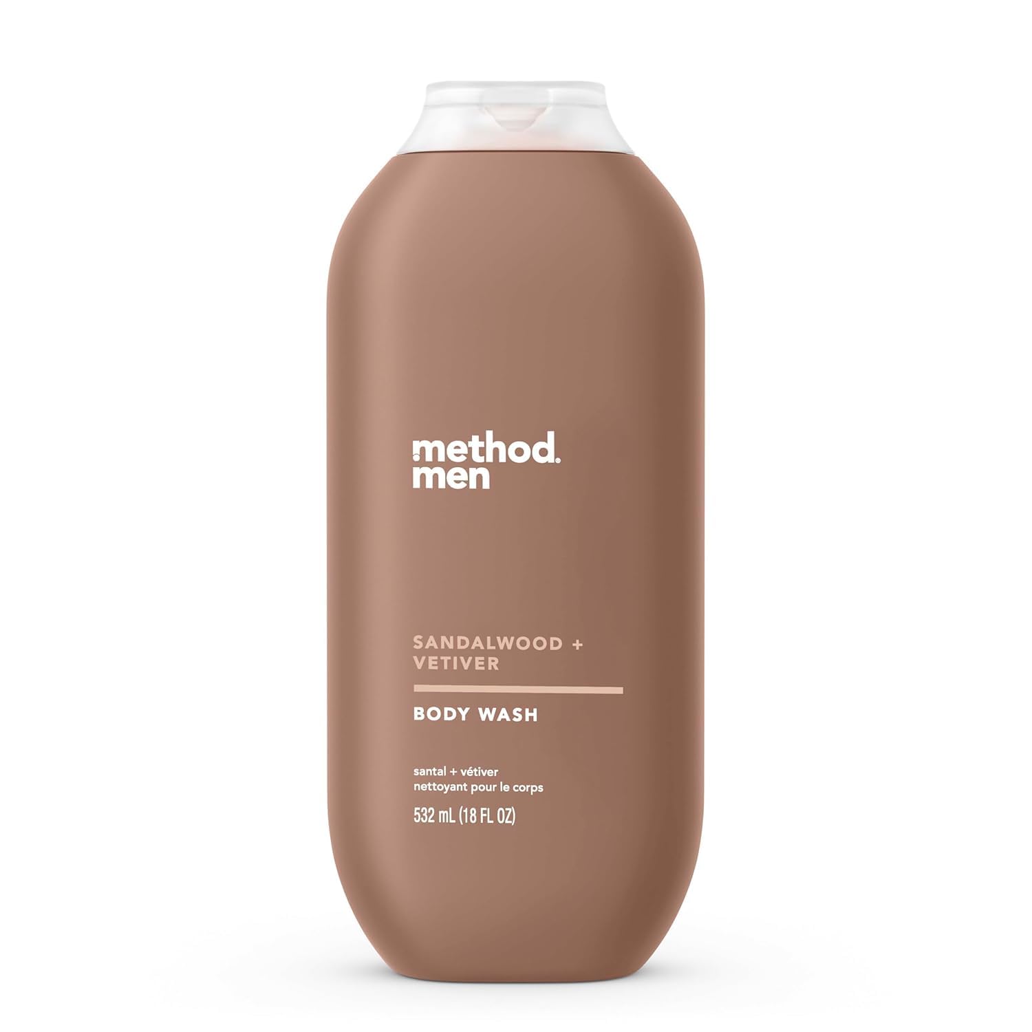 Method Men'S Body Wash, Sandalwood + Vetiver - Moisturizes & Cleanses, Made Without Parabens, Cruelty-Free, 18 Fl Oz
