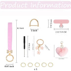 Keychain Wristlet for Women Wristlet Keychains Bracelet Lanyard for Keys With Bow/Flower/Heart Keychain