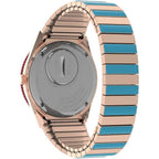 Timex Q Malibu Women'S 36Mm Watch – Gold-Tone Case Black Dial With Orange & Gold-Tone Stainless Steel Expansion Band