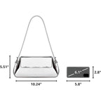 Women'S Y2K Silver Metallic Hobo Purse - Sparkly Evening Shoulder Bag For Party, Wedding, Going Out Handbag | Metallic Evening Bag