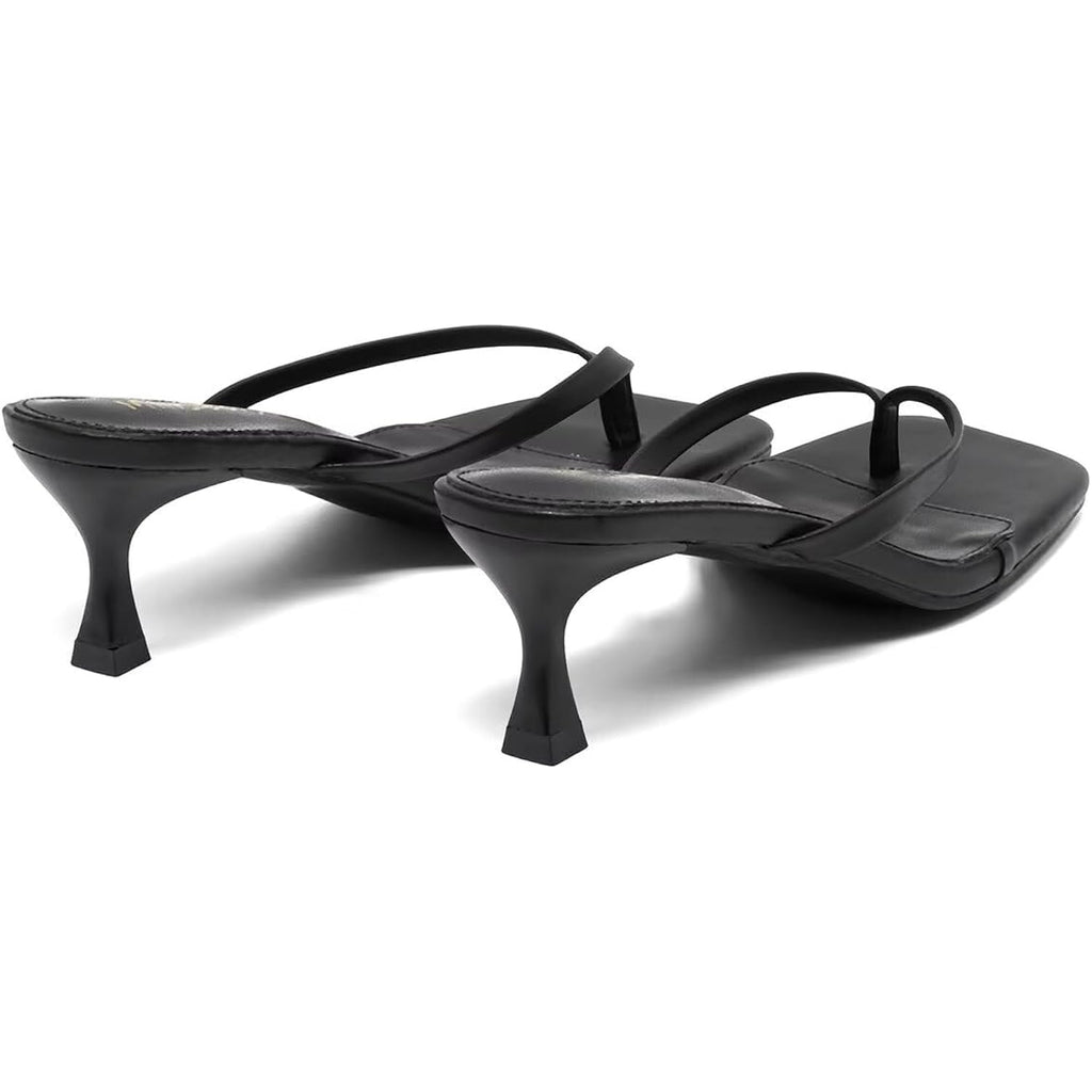 Thong Sandals Kitten Heels Square Toe Flip Flops Slip On Heels For Women Kitten Heel Sandals Low Heel 2.4 Inch For Casual