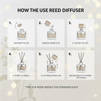 Reed Diffuser Set - Vanilla Coconut Oil, Oil Diffuser Sticks, Bathroom Diffuser, Bathroom Shelf Decor, 200Ml With Preserved Flowers - Peanäk