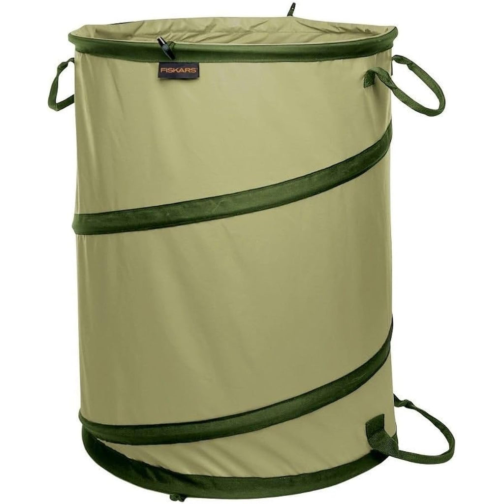 Fiskars Kangaroo Collapsible Garden Bag With Heavy Duty Hardshell Bottom For Yard Waste, 30 Gallon Reusable Container For Lawn Care And Gardening