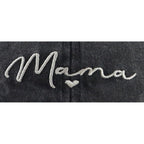 Mama Hat For Women, Adjustable Cotton Embroidered Heart Decor Mom Baseball Cap