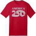 Shirt, Cotton Tee 5.4Oz, Usa 250Th Anniversary Merchandise | Official America 250 Merchandise, Unisex, Crew Neck, Large Logo Design