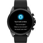 Fossil Men's Gen 6 44mm Stainless Steel and Silicone Touchscreen Smart Watch, Color: Black (Model: FTW4061V)