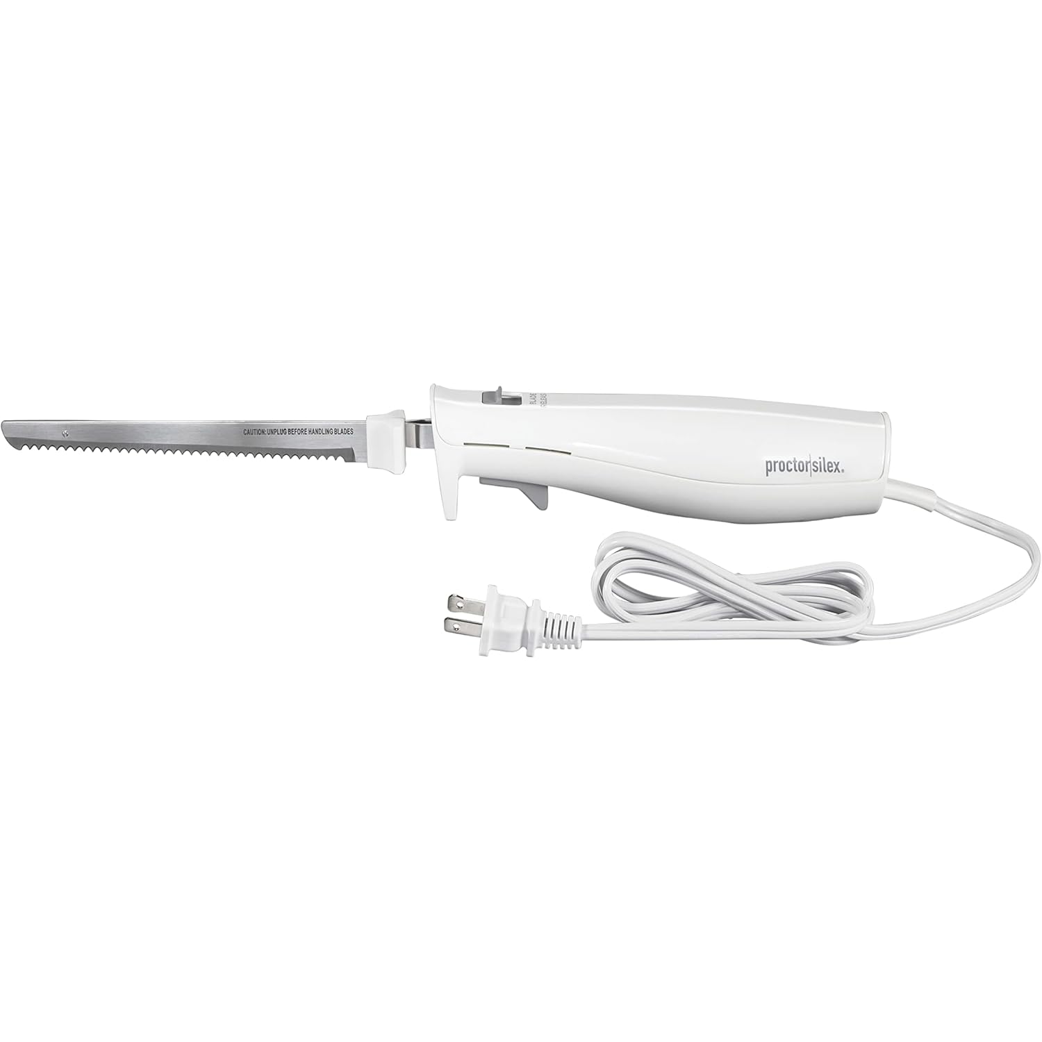 Proctor Silex Easy Slice Electric Knife for Meat Slicing, Poultry, Bread, Crafting Foam and More, Lightweight with Contoured Grip, White, (74312)