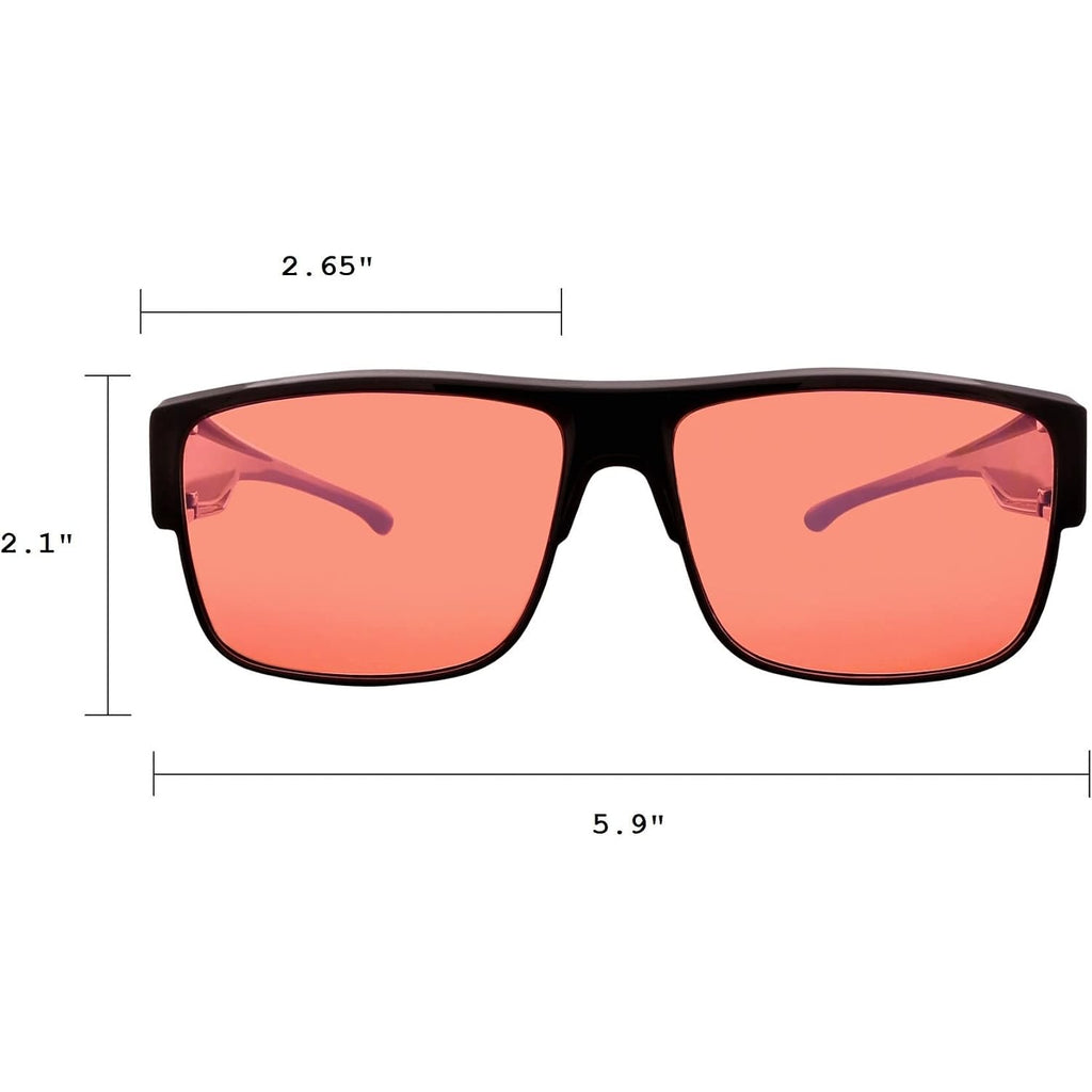 Braddell Fl-41 Rose Fit-Over Glasses With Fl-60 Interchangeable Lenses For Migraine Light Sensitivity And Fluorescent Led Glare (Large)