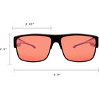 Braddell Fl-41 Rose Fit-Over Glasses With Fl-60 Interchangeable Lenses For Migraine Light Sensitivity And Fluorescent Led Glare (Large)
