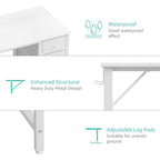 Lufeiya Small White Desk With Drawers For Bedroom, 40 Inch Kids Girls Study Desks, Reversible Computer Writing Nail Table With Fabric Drawer For Small Spaces Home Office Manicure