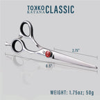Katana Classic Professional 6.5" Shear Set By Tokko Shears, Premium 440C Japanese Steel Regular And Thinning Scissors For Barbers And Salon Professionals