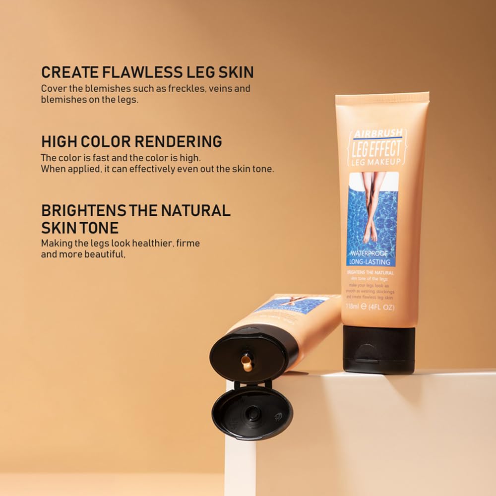 Waterproof Leg & Body Makeup - No Transfer, Covers Varicose Veins, Scars, and Tattoos for All Skin Tones, 4 fl oz (03#Bronze, 1 Piece)
