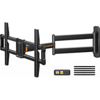 Perlegear Corner TV Wall Mount Long Arm TV Mount Bracket for 37-75 Inch TVs-Full Motion Wall Mount with 32.37” Extension & Swivel Articulating Arm & Tilt, MAX VESA 600x400mm, Holds up to 100 lbs
