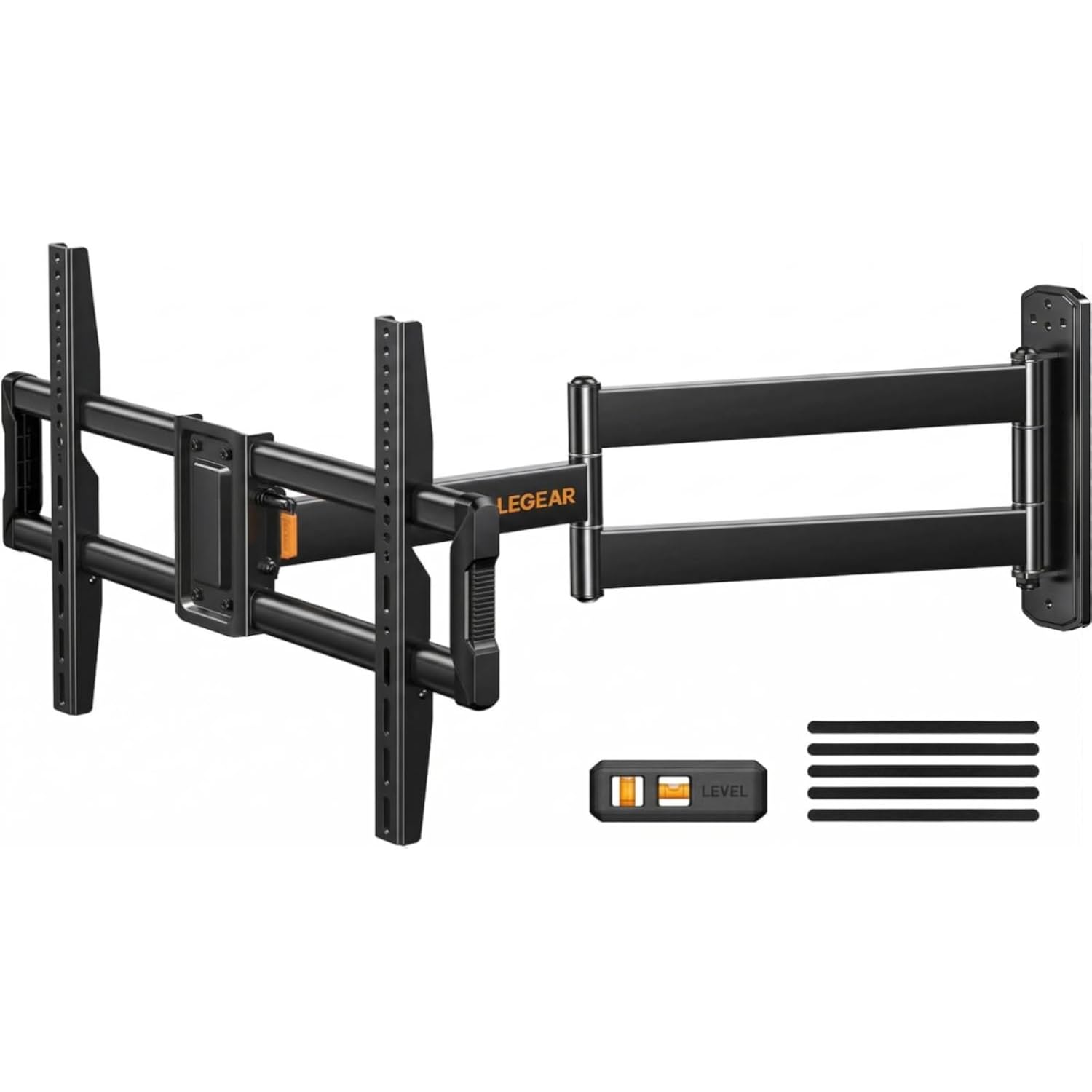Perlegear Corner TV Wall Mount Long Arm TV Mount Bracket for 37-75 Inch TVs-Full Motion Wall Mount with 32.37” Extension & Swivel Articulating Arm & Tilt, MAX VESA 600x400mm, Holds up to 100 lbs