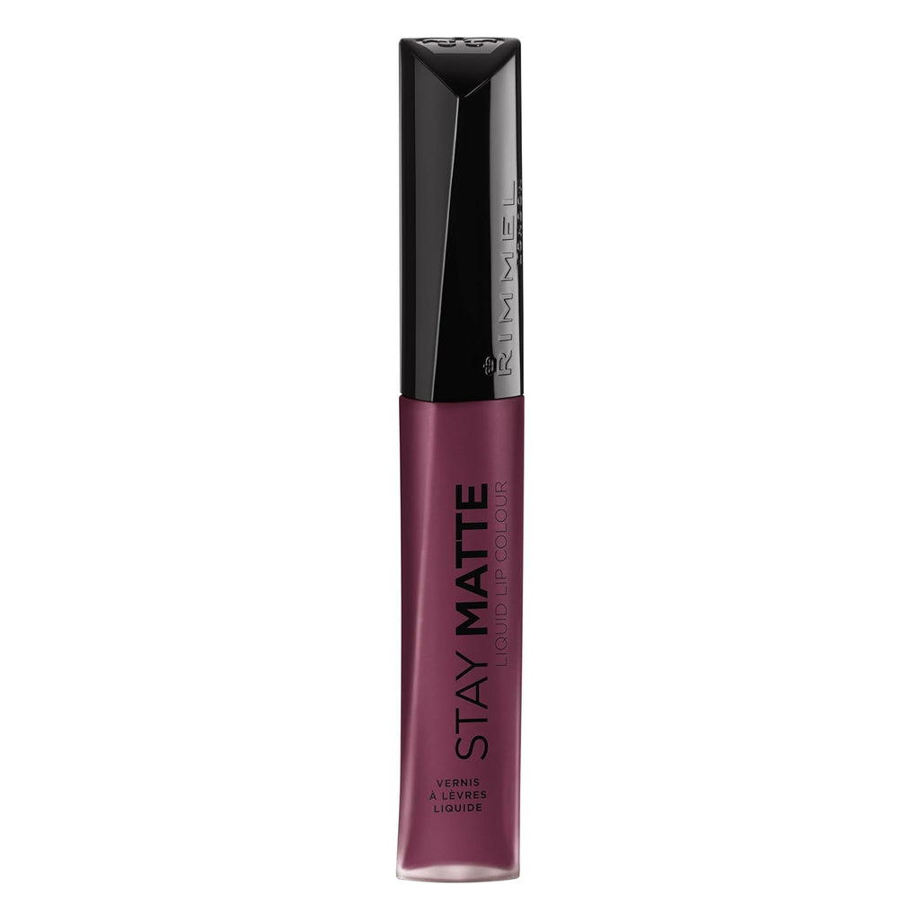 Rimmel London Stay Matte Liquid Lip Color with Full Coverage Kiss-Proof Waterproof Matte Lipstick Formula that Lasts 12 Hours - 800 Midnight, .21oz