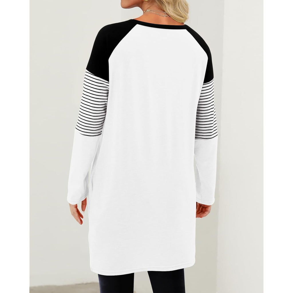 Women's Short Sleeve Tunic Tops Summer for Leggings Casual Long Tunics with Pockets T Shirts