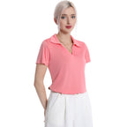 Women'S Polo Shirts V-Neck Short Sleeve Moisture Wicking Collared Shirts For Women Golf Polo Shirt For Work 1-3 Pack