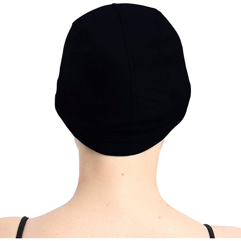 FocusCare Sleep Cap for Hair Loss Home Head Cover for Chemo Women Black