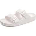 Funkymonkey Jelly Sandals For Women With Adjustable Buckle, Comfortable Chunky Slip-On Beach Slides, Waterproof Platform Shoes For Pool Shower Casual Wear